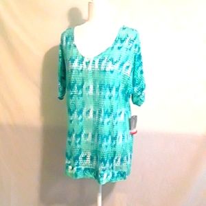 Crochet keyhole swimwear cover up